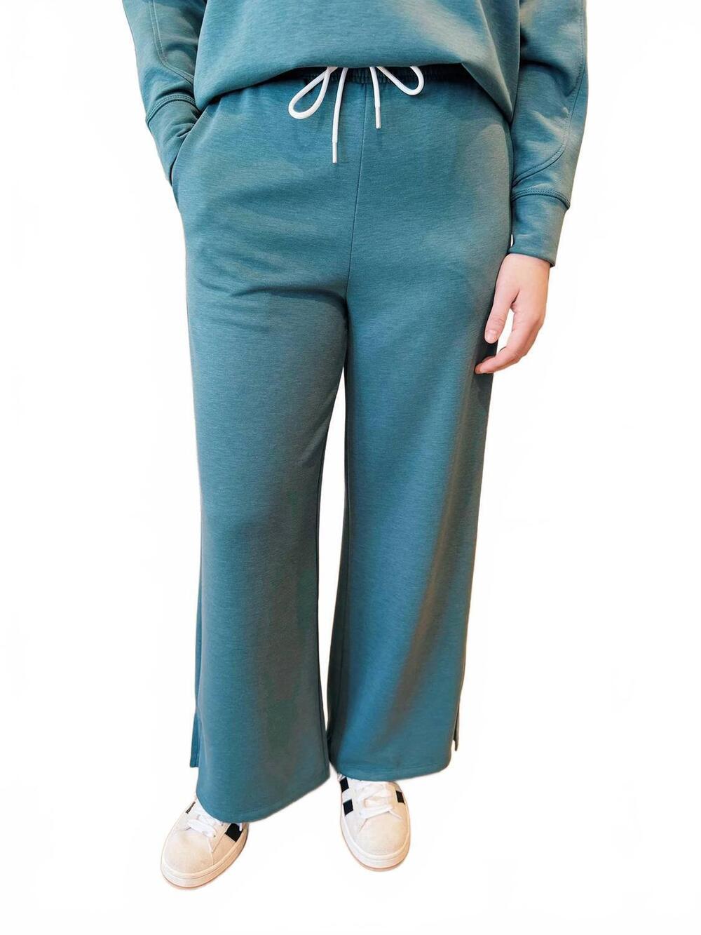 NEW ZENANA chloe pants in ash jade